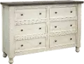 Stone Farmhouse White and Gray Dresser