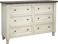 Stone Farmhouse White and Gray Dresser