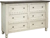 Stone Farmhouse White and Gray Dresser