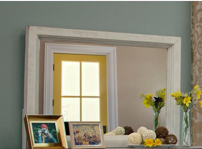 Farmhouse White Mirror - Stone