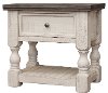 Farmhouse White and Gray Nightstand - Stone