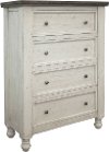 Farmhouse White and Gray Chest of Drawers - Stone