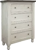 Stone Farmhouse White and Gray Chest of Drawers