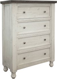 Stone Farmhouse White and Gray Chest of Drawers