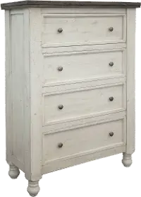 Stone Farmhouse White and Gray Chest of Drawers