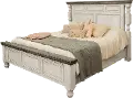 Stone Farmhouse White and Gray Queen Bed