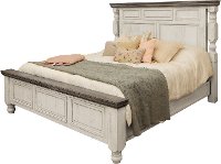 Stone Farmhouse White and Gray Queen Bed