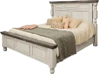 Stone Farmhouse White and Gray Queen Bed