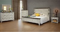 Stone White and Gray 4 Piece Queen Bedroom Set