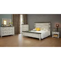 Stone White and Gray 4 Piece Queen Bedroom Set