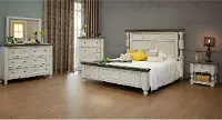 Stone White and Gray 4 Piece King Bedroom Set