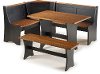 Black and Brown Corner Dining Room Set - Coastal
