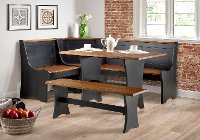 Black and Brown Corner Dining Room Set - Coastal-4