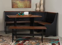 Black and Brown Corner Dining Room Set - Coastal-5