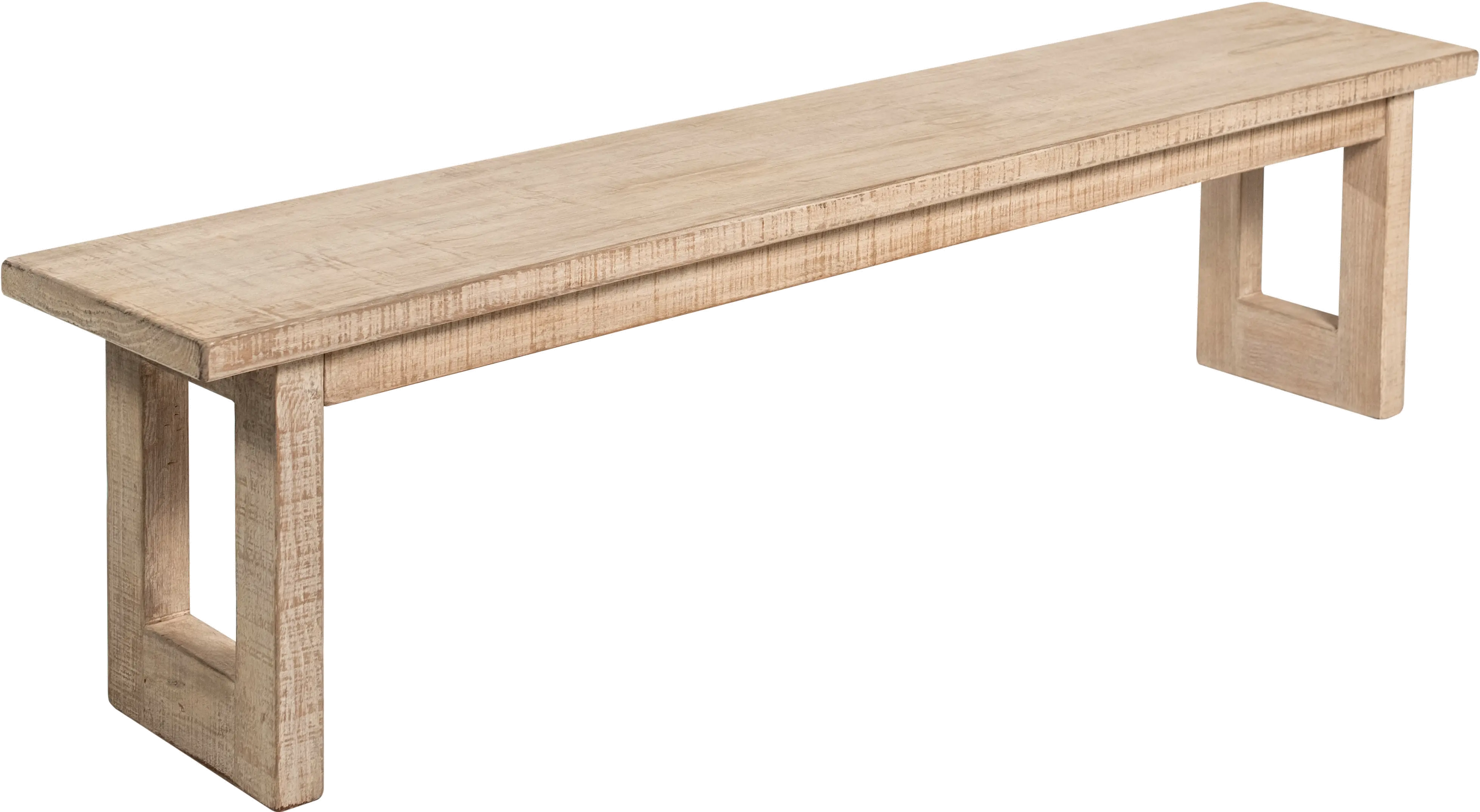 Contemporary Whitewash Dining Bench - Sasha-1