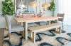 Contemporary Reclaimed Pine 6 Piece Dining Room Set - Sasha