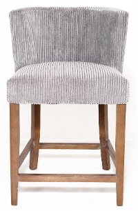 Contemporary Gray Upholstered 24 Inch Counter Height Stool - Sasha