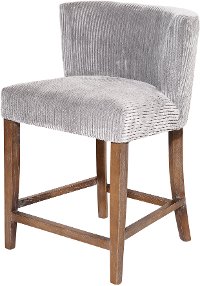 Contemporary Gray Upholstered 24 Inch Counter Height Stool - Sasha-2