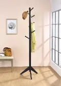 Black Wood Coat Rack