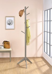 Gray Wood Coat Rack
