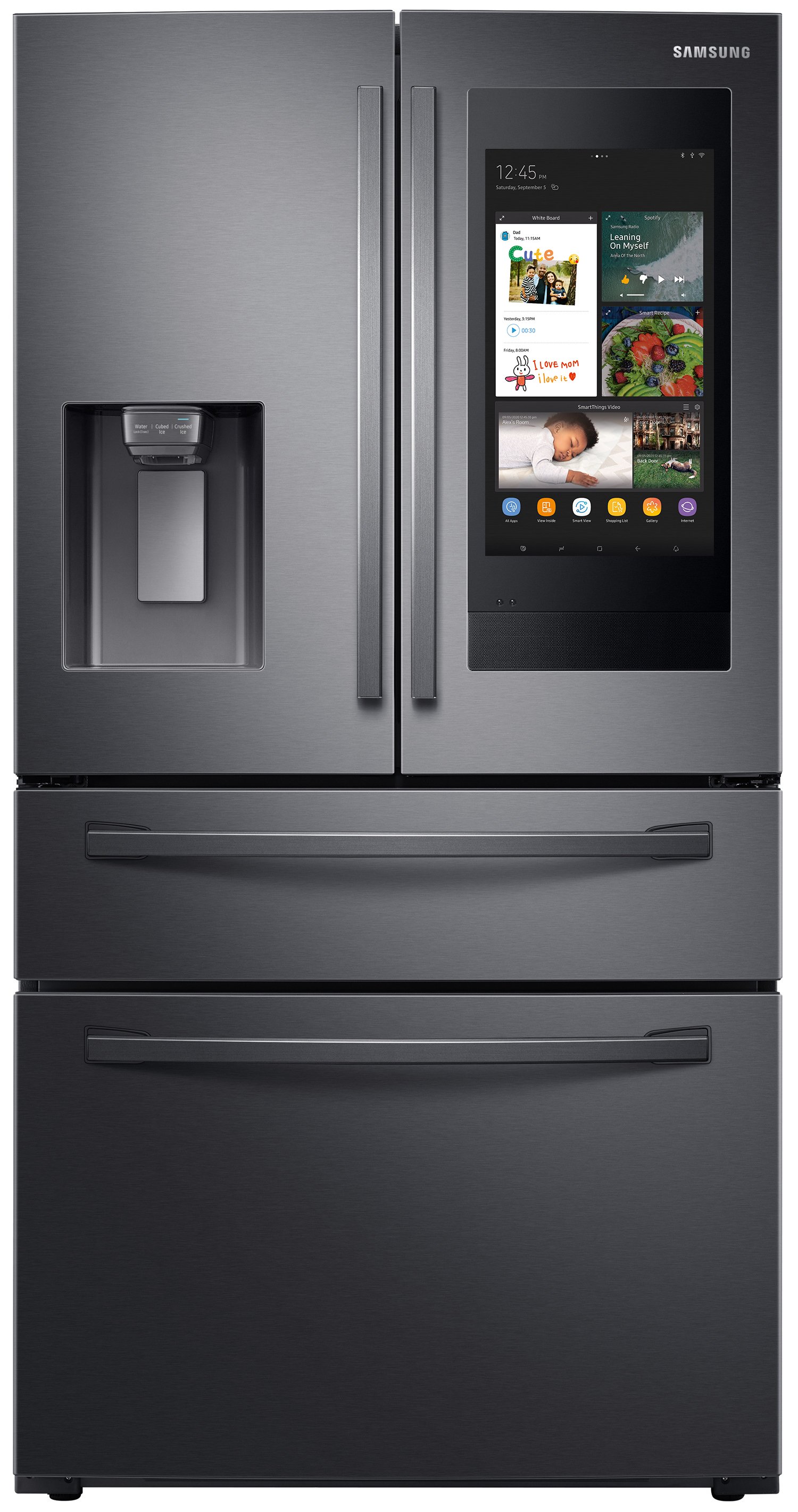 RF22R7551SG Samsung 22.4 cu ft French Door Food Showcase Refrigerator - Counter Depth, 22.4 cu. ft., 36 Inch Black Stainless Steel-1
