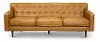 Rosa Mid Century Modern Caramel Leather Sofa