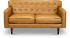 Mid Century Modern Caramel Leather Loveseat - Rosa