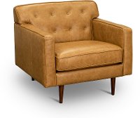 Mid Century Modern Caramel Leather Chair - Rosa