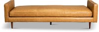 Mid Century Modern Caramel Leather Ottoman Bench - Rosa-2