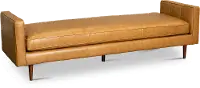Rosa Mid Century Modern Caramel Leather Ottoman Bench