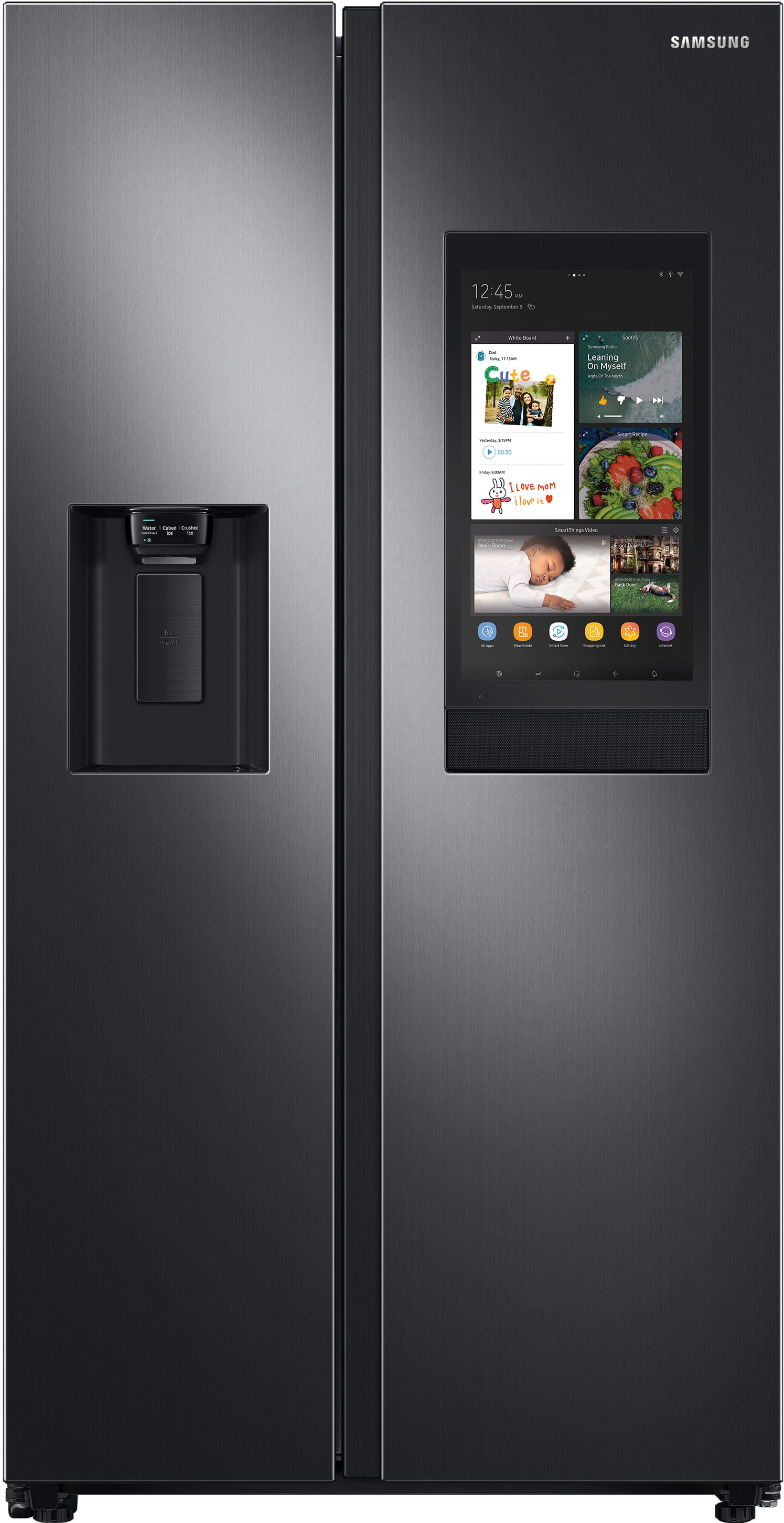 RS22T5561SG Samsung 36 Inch Side by Side Smart Refrigerator with Family Hub - Counter Depth, 22.5 cu. ft., Black Stainless Steel-1