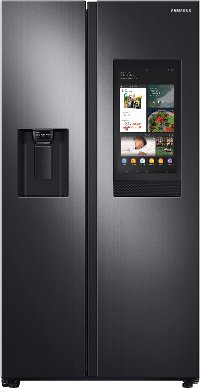 RS22T5561SG Samsung 36 Inch Side by Side Smart Refrigerator with Family Hub - Counter Depth, 22.5 cu. ft., Black Stainless Steel