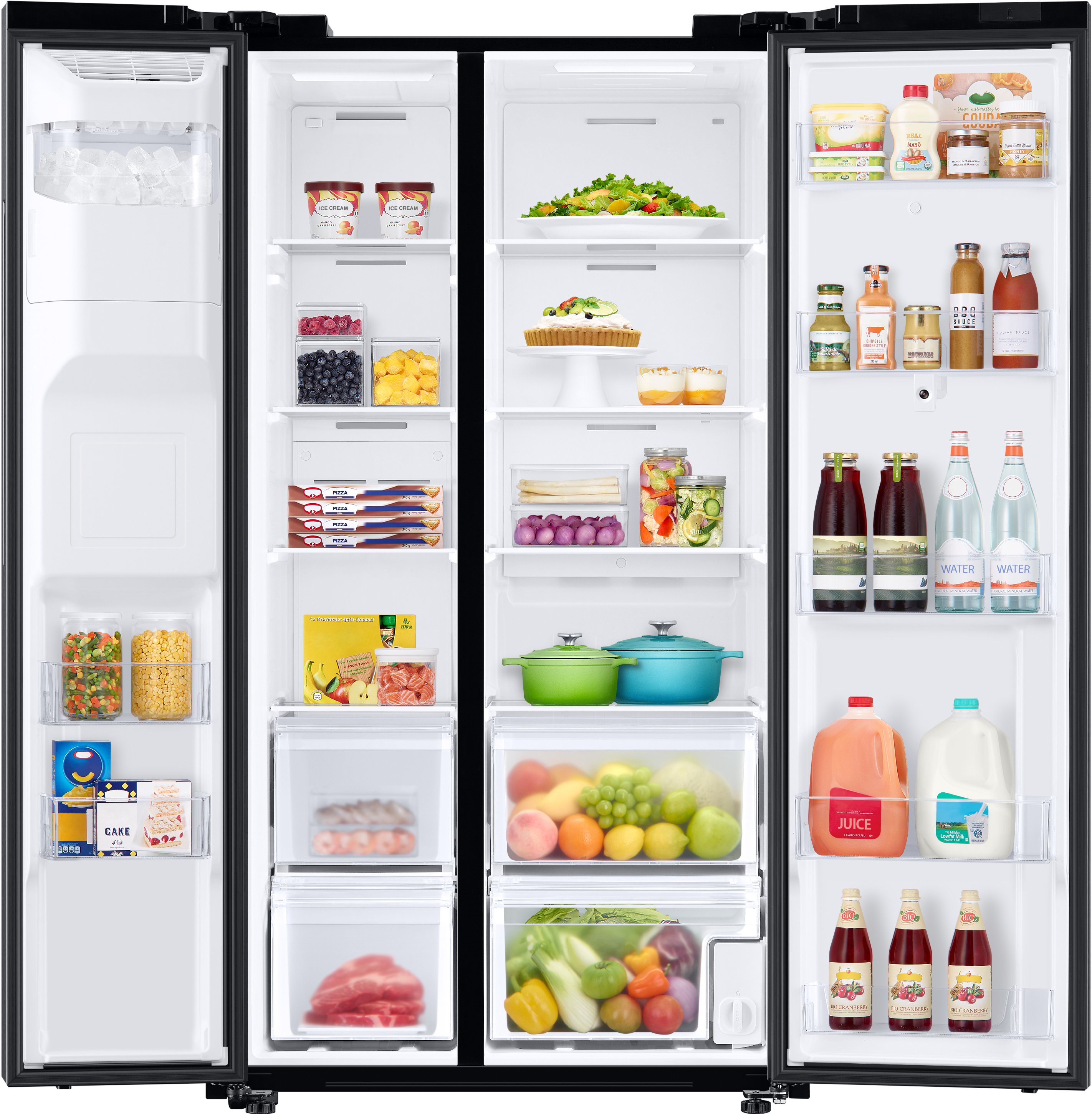RS22T5561SG Samsung 36 Inch Side by Side Smart Refrigerator with Family Hub - Counter Depth, 22.5 cu. ft., Black Stainless Steel-2