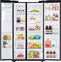 RS22T5561SG Samsung 36 Inch Side by Side Smart Refrigerator with Family Hub - Counter Depth, 22.5 cu. ft., Black Stainless Steel-2
