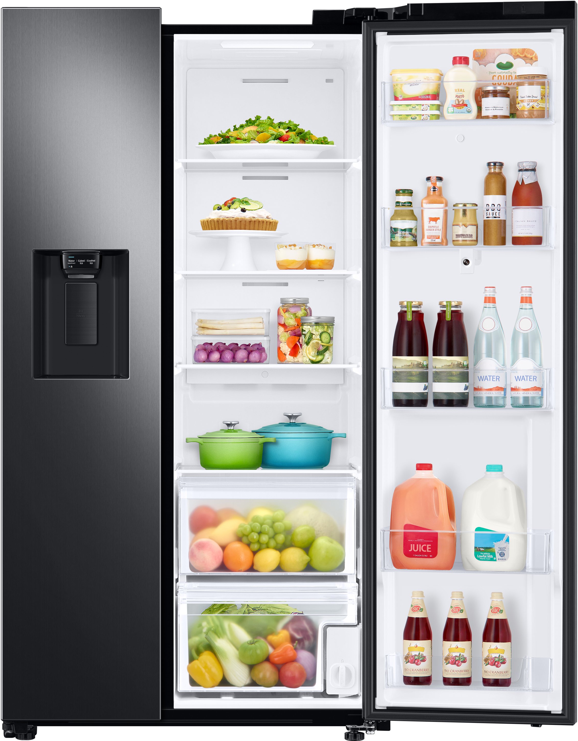 RS22T5561SG Samsung 36 Inch Side by Side Smart Refrigerator with Family Hub - Counter Depth, 22.5 cu. ft., Black Stainless Steel-7