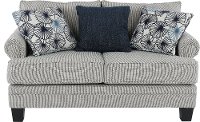 Santa Barbara Marine Blue and Cream Striped Loveseat