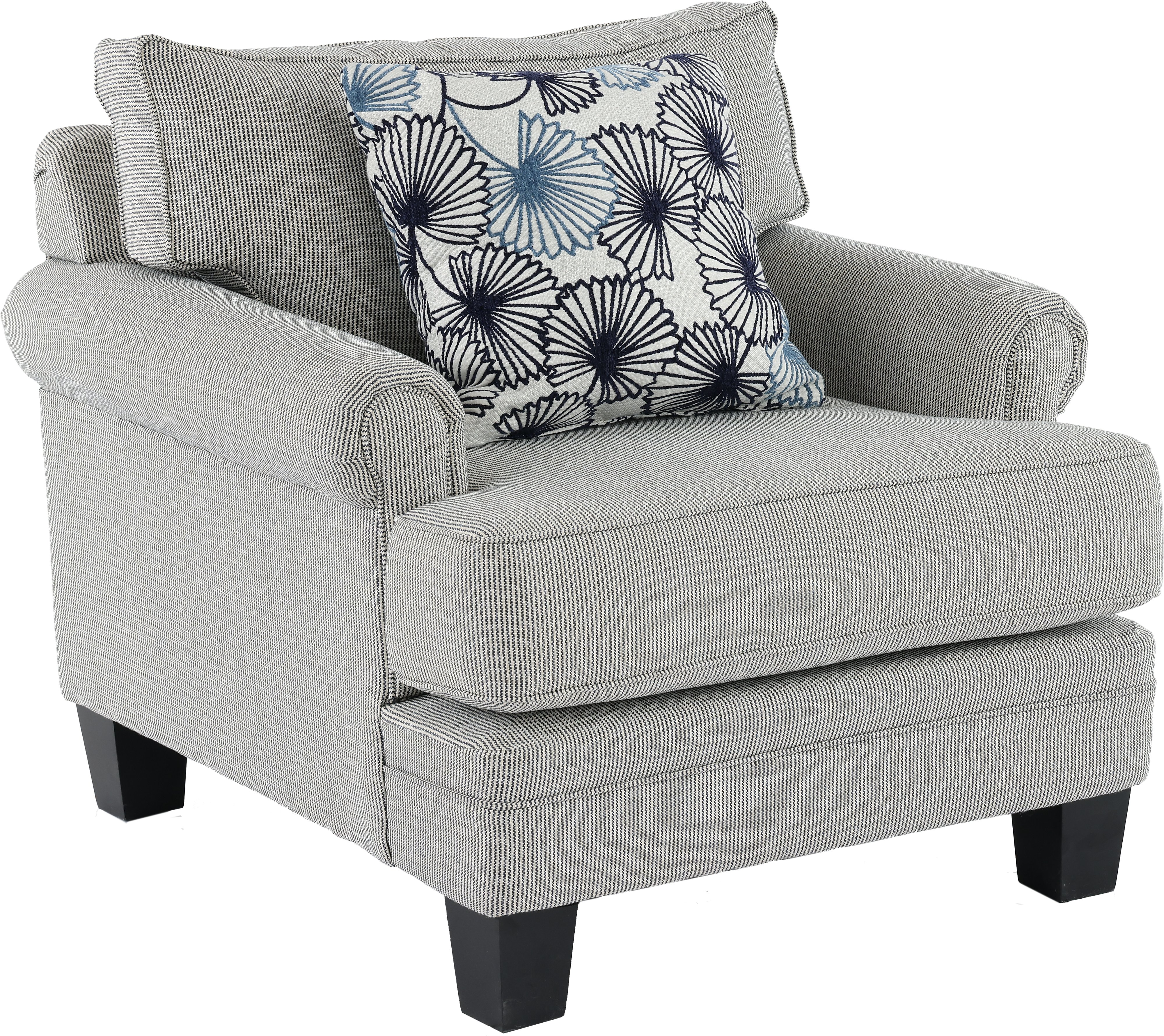 Santa Barbara Marine Blue and Cream Striped Chair-1