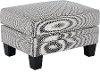 Marine Blue and Cream Striped Ottoman - Santa Barbara