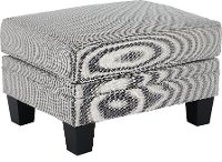 Santa Barbara Marine Blue and Cream Striped Ottoman