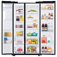 RS27T5561SG Samsung 36 Inch Side by Side Refrigerator with Family Hub - 26.7 cu. ft., Black Stainless Steel-2