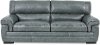 Contemporary Blue-Gray Leather Sofa - Marco