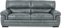 Contemporary Blue-Gray Leather Sofa - Marco