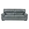 Marco Blue-Gray Leather Sofa