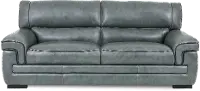 Marco Contemporary Blue-Gray Leather Sofa