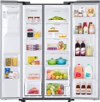 RS22T5201SR Samsung 36 Inch Counter Depth Side by Side Refrigerator - 22 cu. ft. Smudge Resistant Stainless Steel-2