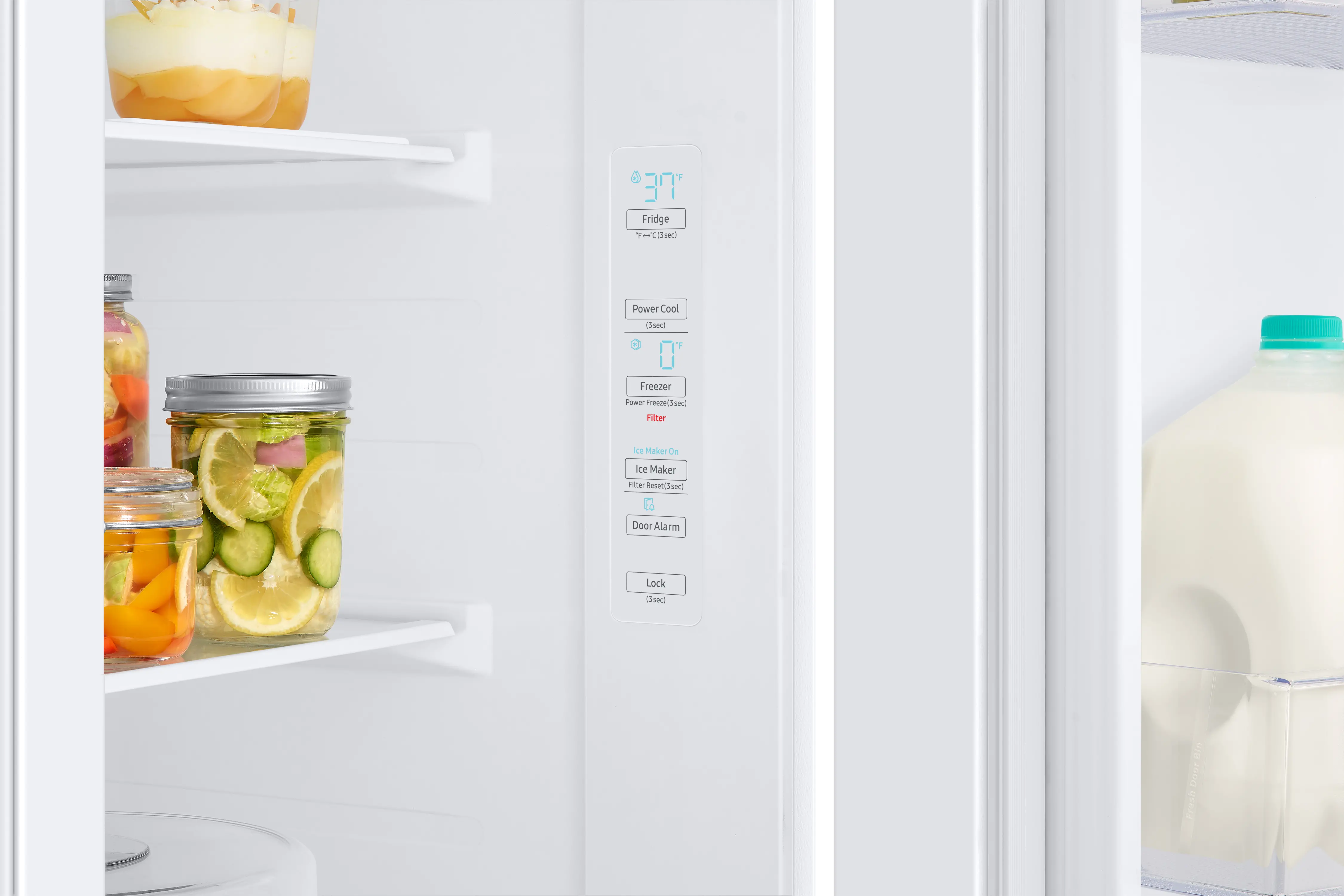 RS27T5200WW Samsung 27.4 cu ft Side by Side Refrigerator - White-5