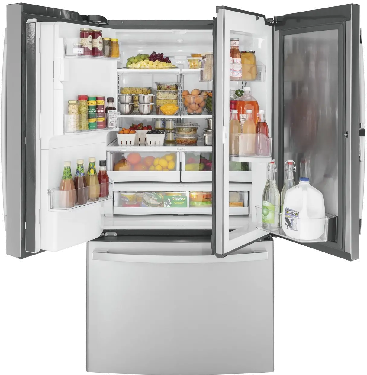 GFD28GYNFS GE 27.65 cu ft French Door in Door Refrigerator - Stainless Steel-6
