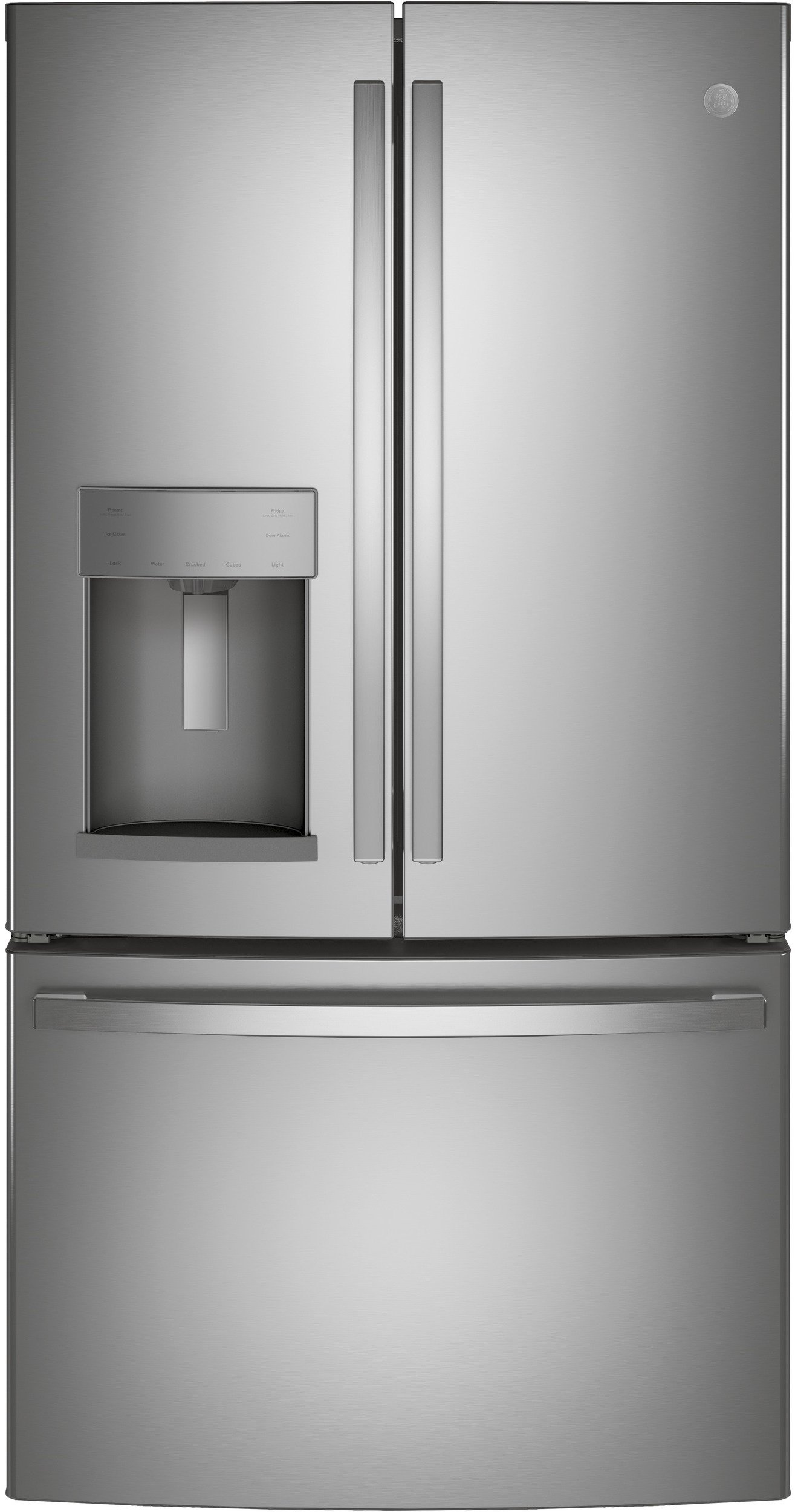 GFE28GYNFS GE 27.8 cu ft French Door Refrigerator - 36 W Smudge Resistant Stainless Steel-1