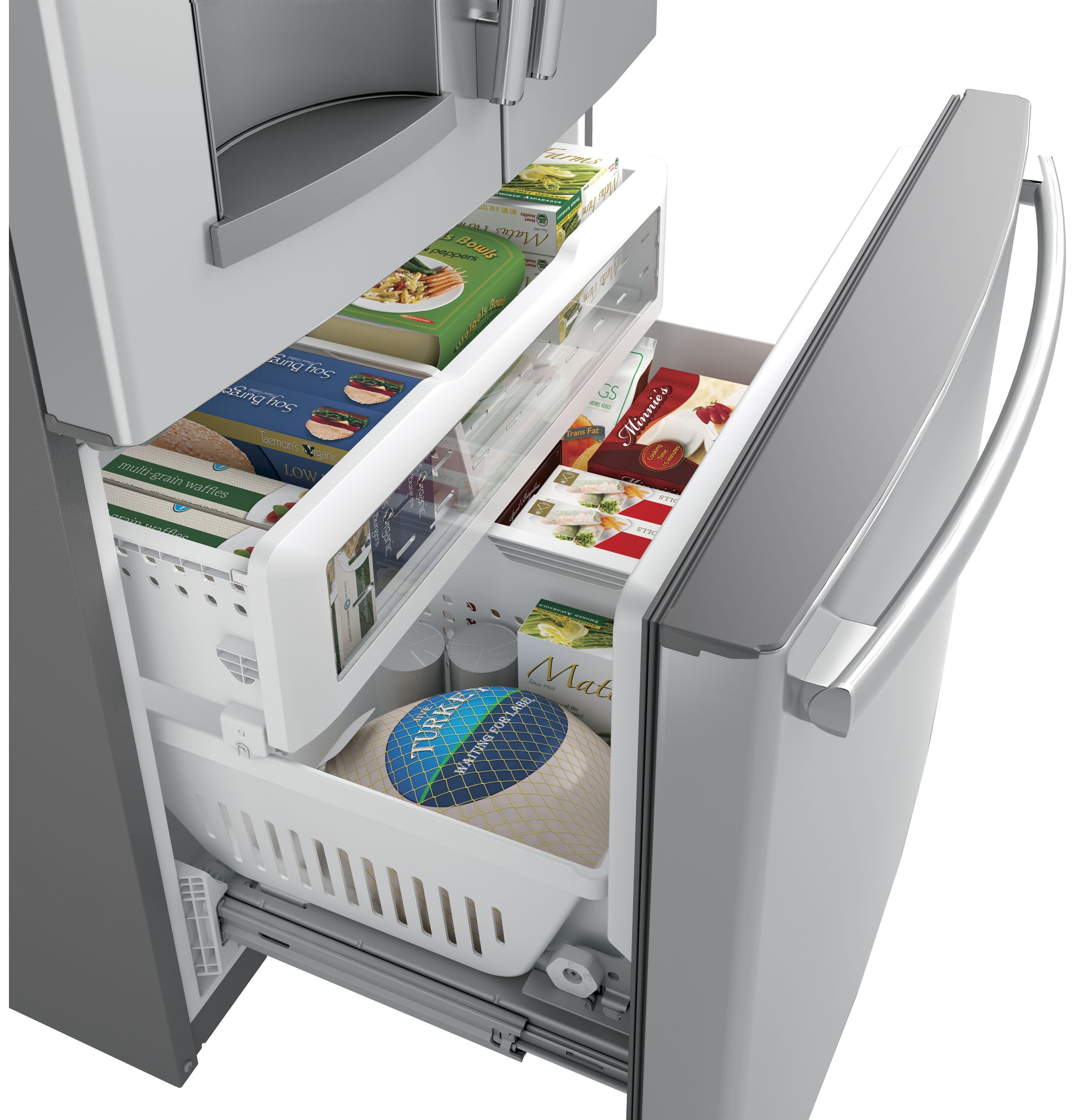 GFE28GYNFS GE 27.8 cu ft French Door Refrigerator - 36 W Smudge Resistant Stainless Steel-5