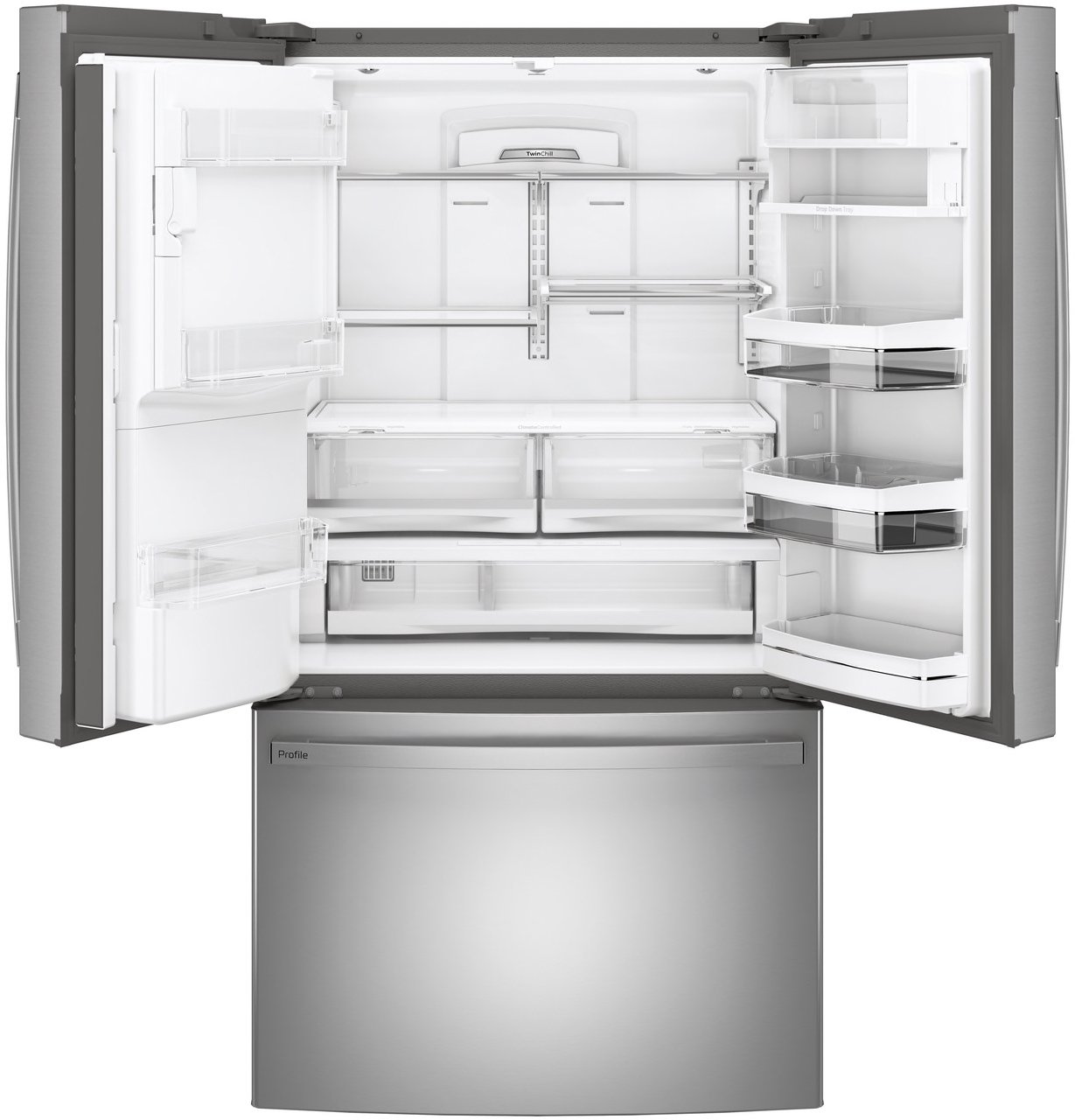 PYE22PYNFS GE Profile Counter Depth French Door Smart Refrigerator - 22 cu. ft., 36 Inch Fingerprint Resistant Stainless Steel-3